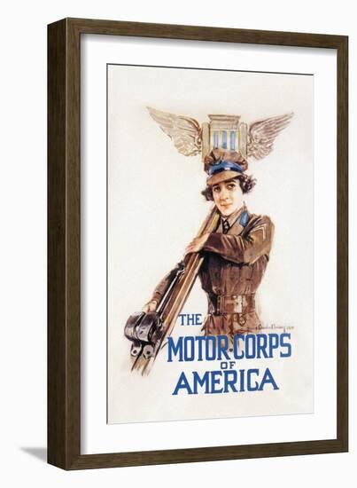 The Motor-Corps of America-Howard Chandler Christy-Framed Art Print