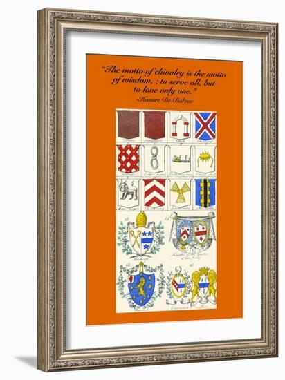 The Motto of Chivalry Is the Motto of Wisdom to Serve All, But to Love Only One-Hugh Clark-Framed Art Print