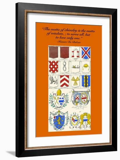 The Motto of Chivalry Is the Motto of Wisdom to Serve All, But to Love Only One-Hugh Clark-Framed Art Print