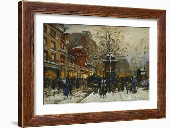 The Moulin Rouge, Paris-Eugene Galien-Laloue-Framed Giclee Print