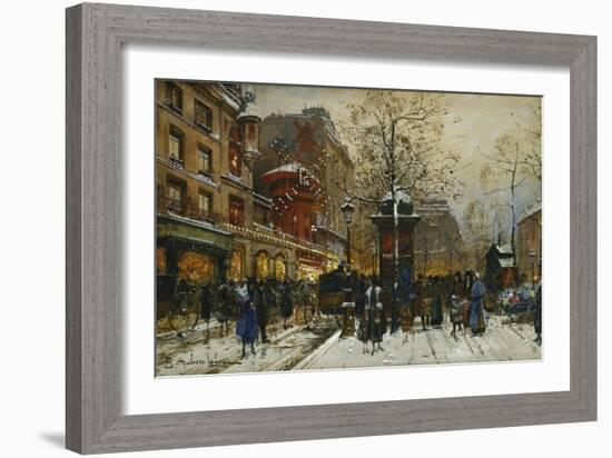 The Moulin Rouge, Paris-Eugene Galien-Laloue-Framed Giclee Print