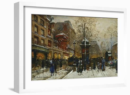 The Moulin Rouge, Paris-Eugene Galien-Laloue-Framed Giclee Print