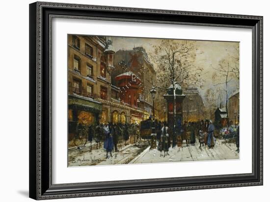 The Moulin Rouge, Paris-Eugene Galien-Laloue-Framed Giclee Print