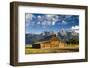 The Moulton Barn Rests Below the Teton Mountains in Grand Teton National Park, Wyoming-Mike Cavaroc-Framed Photographic Print