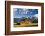 The Moulton Barn Rests Below the Teton Mountains in Grand Teton National Park, Wyoming-Mike Cavaroc-Framed Photographic Print