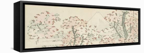 The Mount Fuji with Cherry Trees in Bloom-Katsushika Hokusai-Framed Premier Image Canvas