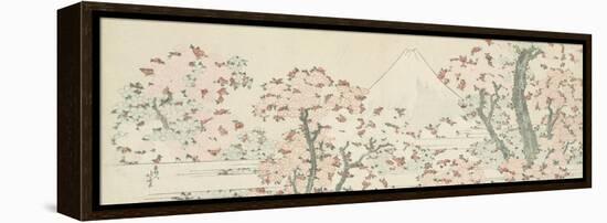 The Mount Fuji with Cherry Trees in Bloom-Katsushika Hokusai-Framed Premier Image Canvas