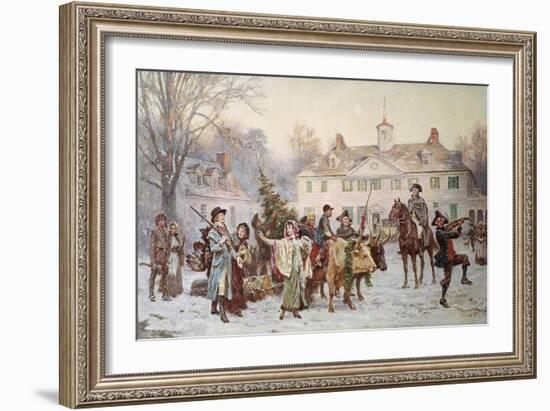 The Mount Vernon Yule Log-Jean Leon Gerome Ferris-Framed Giclee Print