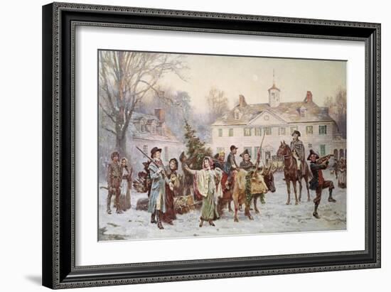 The Mount Vernon Yule Log-Jean Leon Gerome Ferris-Framed Giclee Print