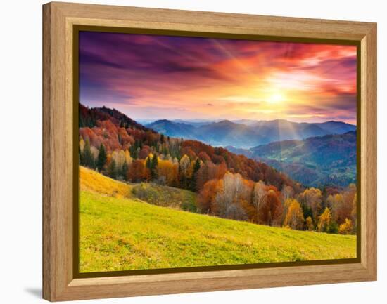 The Mountain Autumn Landscape with Colorful Forest-Creative Travel Projects-Framed Premier Image Canvas