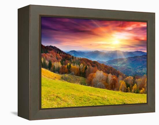 The Mountain Autumn Landscape with Colorful Forest-Creative Travel Projects-Framed Premier Image Canvas