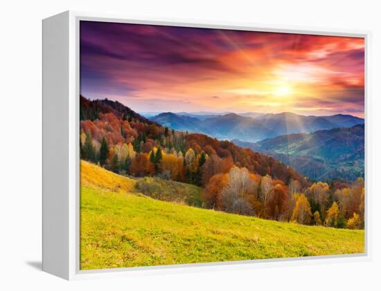 The Mountain Autumn Landscape with Colorful Forest-Creative Travel Projects-Framed Premier Image Canvas