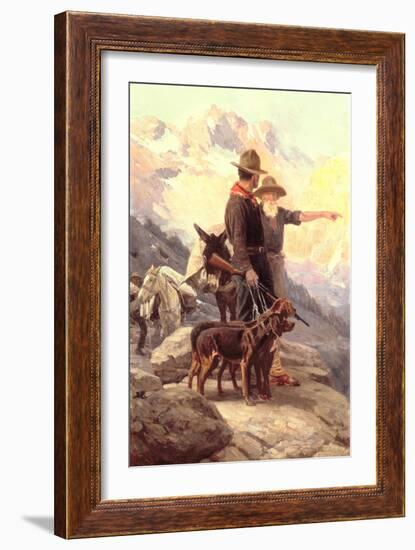 The Mountain Hunt, 1917-Frank Tenney Johnson-Framed Giclee Print