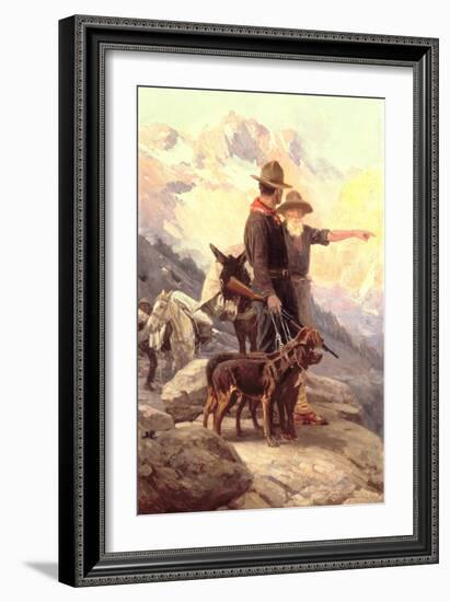 The Mountain Hunt, 1917-Frank Tenney Johnson-Framed Giclee Print