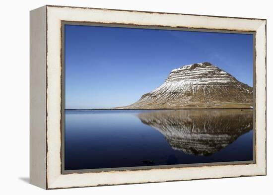 The Mountain of Kirkjufell Reflected in the Waters of Halsvadali, Snaefellsnes Peninsula, Iceland-William Gray-Framed Premier Image Canvas