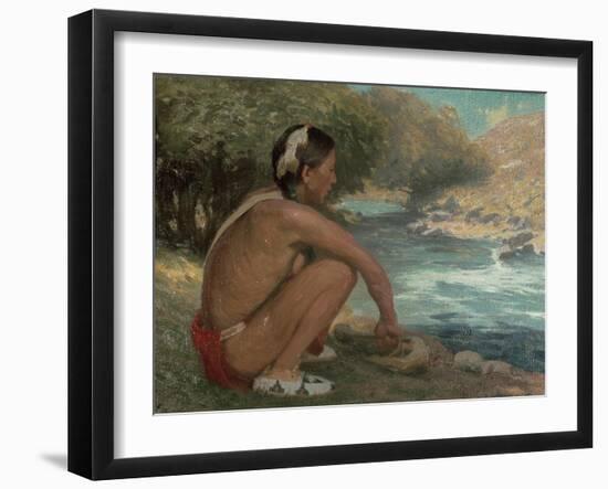 The Mountain Stream, c.1914-Eanger Irving Couse-Framed Giclee Print