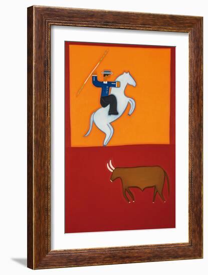The mounted bullfighter-Cristina Rodriguez-Framed Giclee Print