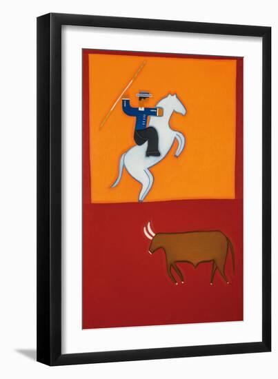 The mounted bullfighter-Cristina Rodriguez-Framed Giclee Print