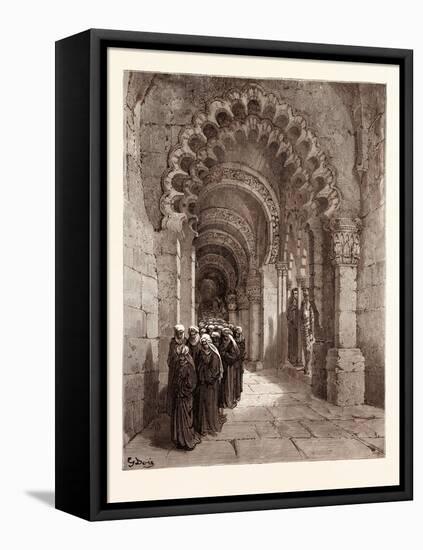 The Mourners for Durandarte in the Cave of Montesinos-Gustave Dore-Framed Premier Image Canvas