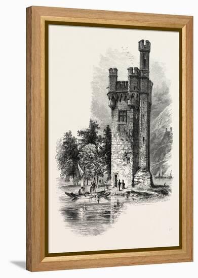 The Mouse Tower, Mauseturminsel, the Rhine, Germany, 19th Century-null-Framed Premier Image Canvas