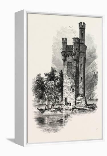The Mouse Tower, Mauseturminsel, the Rhine, Germany, 19th Century-null-Framed Premier Image Canvas