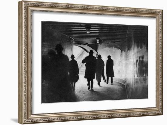 The Mouth of a Thames-Side Subway, London, 1926-1927-null-Framed Giclee Print