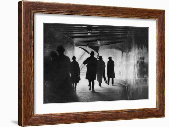 The Mouth of a Thames-Side Subway, London, 1926-1927-null-Framed Giclee Print