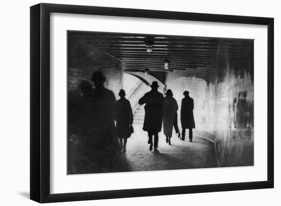 The Mouth of a Thames-Side Subway, London, 1926-1927-null-Framed Giclee Print