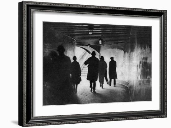 The Mouth of a Thames-Side Subway, London, 1926-1927-null-Framed Giclee Print