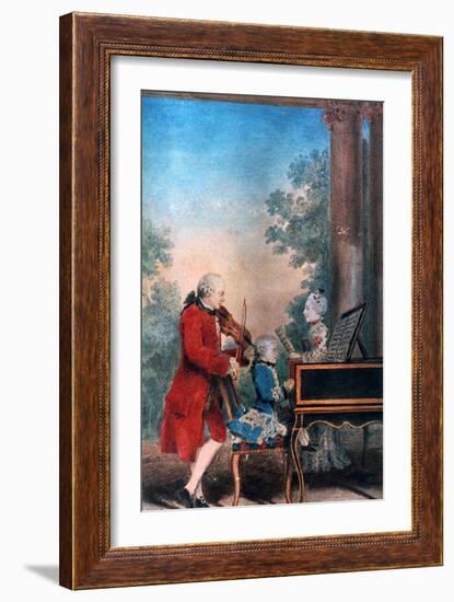 The Mozart Family in Paris in 1763-Louis de Carmontelle-Framed Giclee Print