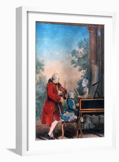 The Mozart Family in Paris in 1763-Louis de Carmontelle-Framed Giclee Print