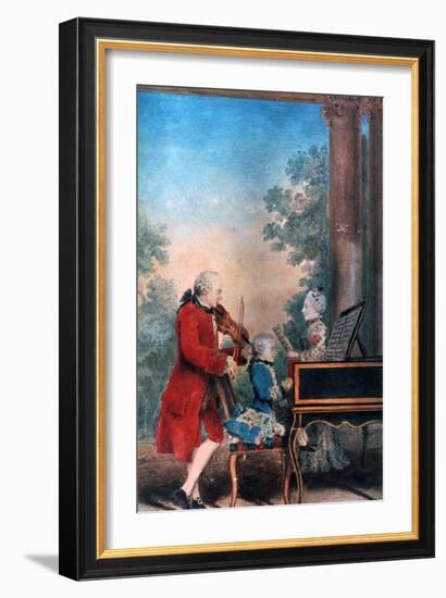 The Mozart Family in Paris in 1763-Louis de Carmontelle-Framed Giclee Print