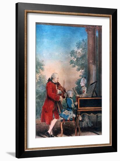 The Mozart Family in Paris in 1763-Louis de Carmontelle-Framed Premium Giclee Print