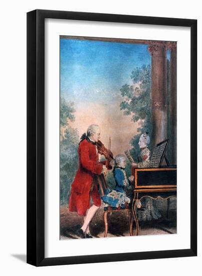 The Mozart Family in Paris in 1763-Louis de Carmontelle-Framed Premium Giclee Print