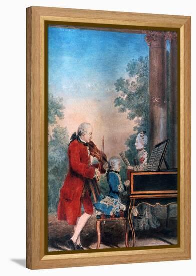 The Mozart Family in Paris in 1763-Louis de Carmontelle-Framed Premier Image Canvas