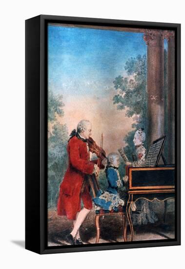The Mozart Family in Paris in 1763-Louis de Carmontelle-Framed Premier Image Canvas