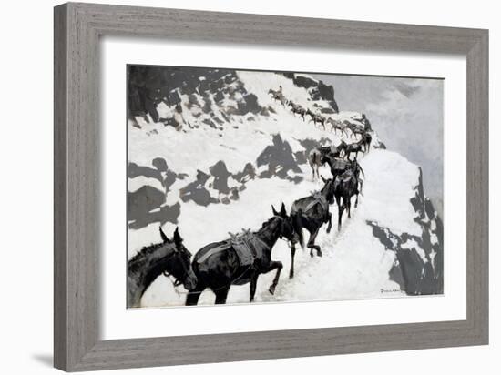The Mule Pack (An Ore-Train Going into the Silver Mines, Colorado) 1901 (Oil on Canvas)-Frederic Remington-Framed Giclee Print