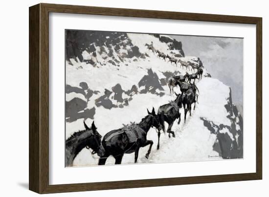 The Mule Pack (An Ore-Train Going into the Silver Mines, Colorado) 1901 (Oil on Canvas)-Frederic Remington-Framed Giclee Print