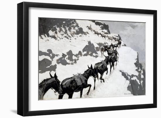 The Mule Pack (An Ore-Train Going into the Silver Mines, Colorado) 1901 (Oil on Canvas)-Frederic Remington-Framed Giclee Print