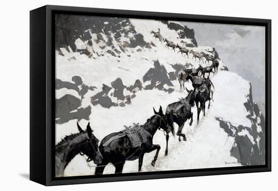 The Mule Pack (An Ore-Train Going into the Silver Mines, Colorado) 1901 (Oil on Canvas)-Frederic Remington-Framed Premier Image Canvas