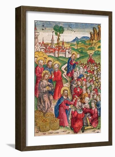 The Multiplication of Loaves and Fishes, 1491-Michael Wolgemut Or Wolgemuth-Framed Giclee Print