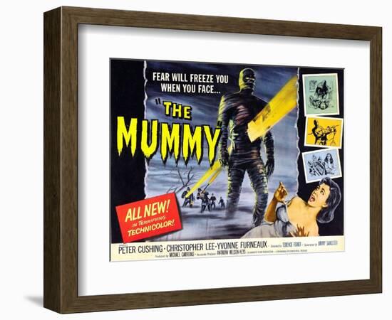 The Mummy, Christopher Lee, Yvonne Furneaux, 1959-null-Framed Premium Giclee Print