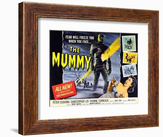The Mummy, Christopher Lee, Yvonne Furneaux, 1959-null-Framed Premium Giclee Print