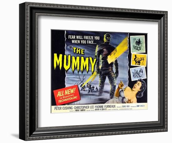 The Mummy, Christopher Lee, Yvonne Furneaux, 1959-null-Framed Premium Giclee Print