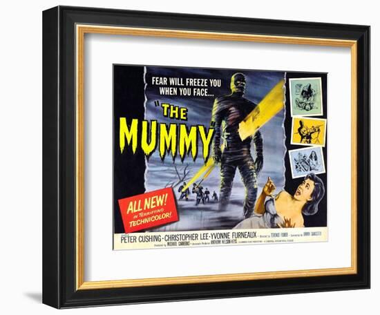 The Mummy, Christopher Lee, Yvonne Furneaux, 1959-null-Framed Premium Giclee Print