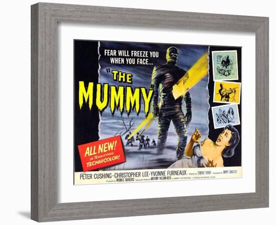 The Mummy, Christopher Lee, Yvonne Furneaux, 1959-null-Framed Art Print