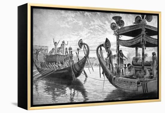 The Mummy of Tutankhamun Crossing the Nile for the Last Time, Egypt, 1325 BC (1933-193)-Fortunino Matania-Framed Premier Image Canvas