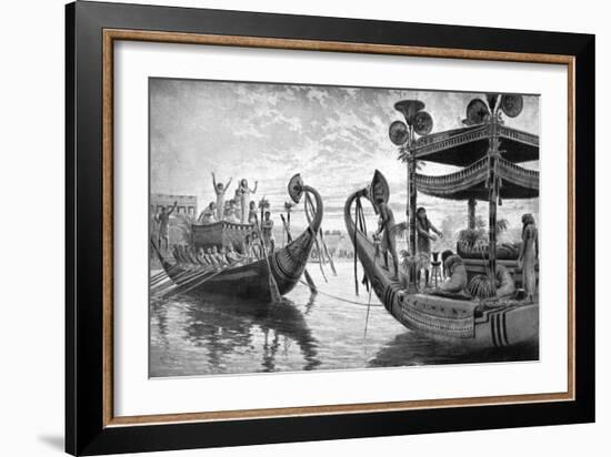 The Mummy of Tutankhamun Crossing the Nile for the Last Time, Egypt, 1325 BC (1933-193)-Fortunino Matania-Framed Giclee Print