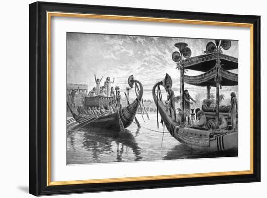 The Mummy of Tutankhamun Crossing the Nile for the Last Time, Egypt, 1325 BC (1933-193)-Fortunino Matania-Framed Giclee Print