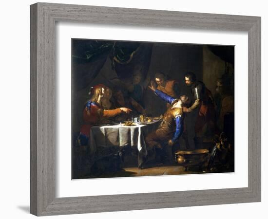 The Murder of Amnon by His Brother Absalom-Bernardo Cavallino-Framed Giclee Print